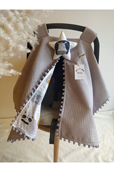 MAMARADUGA Double-Sided Stroller Cover+Stroller Cushion+Blanket Safari Pattern