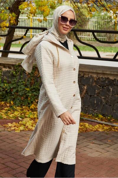 TRENDTESETTÜR Women Beige (Stone) Hooded Kap t 0009