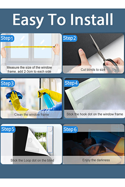 Generic Portable Blackout Curtains 145×100 CM,100% Blackout Material Window Blinds That can be Cut