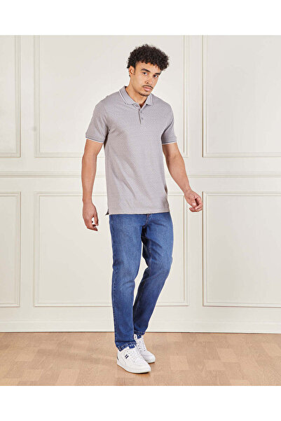 REDTAG Men Grey Short Sleeved Polo Shirt