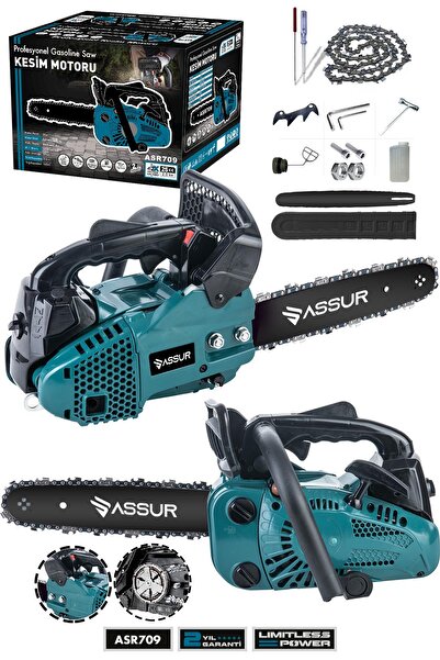 ASSUR 25cc Mini Benzinli Testere Ağaç Odun Dal Budama Ve Kesme Testeresi Hızar Motoru