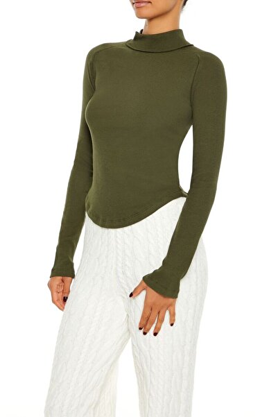 Forever 21 Yüksek Yaka Uzun Kollu Tişört