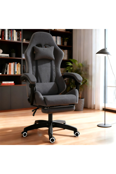 AZZHAAR Gaming Chair Computer Chair, Flannelette Fabric Game Chair, High-Back Design, Adjustable Recline