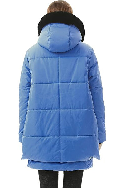 OEM Women's waterproof fur-lined winter jacket, light blue XL