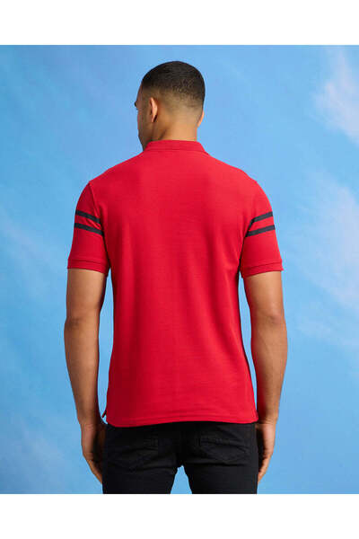 REDTAG Men Red Badge Embellished Polo Shirt