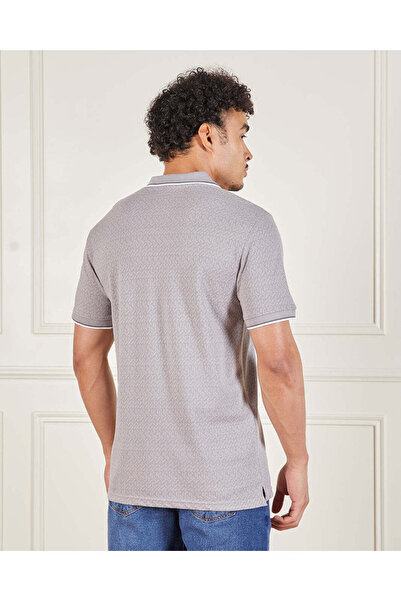 REDTAG Men Grey Short Sleeved Polo Shirt