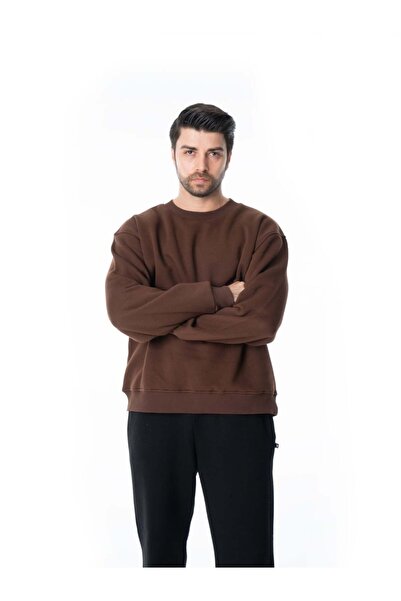 THE OTANTİK Erkek Sıfır Yaka Basic Sweatshirt