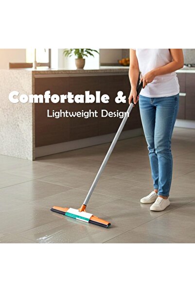 Houzi Floor Wiper Squeezer Iron Stick with Strong Handle Durable Material Best Use for Wet Room.