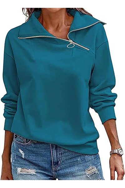 OEM Women's casual blouse, long sleeve top, dark green S