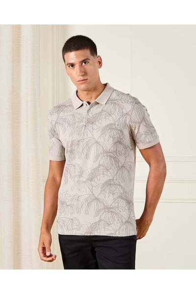 REDTAG Men Brown Printed Polo Shirt