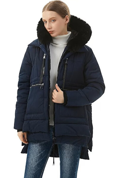 OEM Women's waterproof fur-lined winter jacket, blue XL