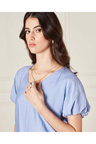 REDTAG Women Blue Plain Blouse