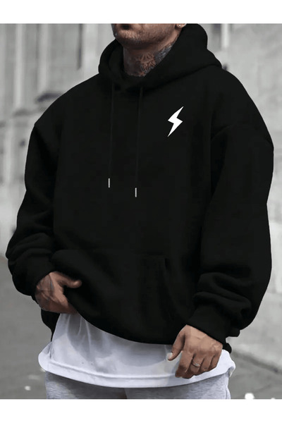 ibibik moda هودي رجالي شيمشيك مطبوع بغطاء رأس