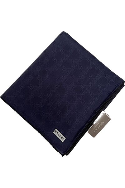 Vakko Монограма Бавовняний шовковий шарф 3000655-Синій