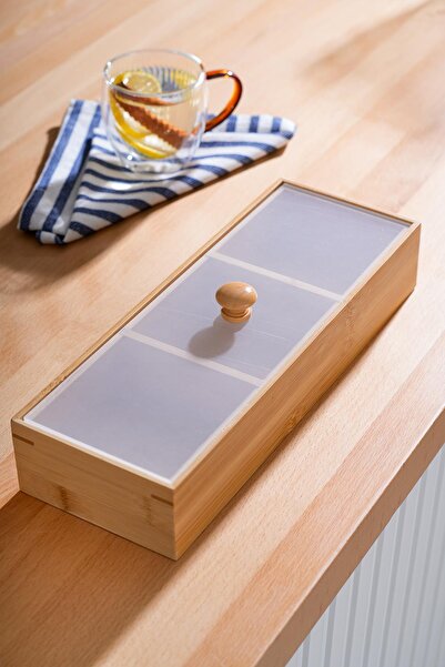 ACAR Bamboo 3 Compartment Storage Box