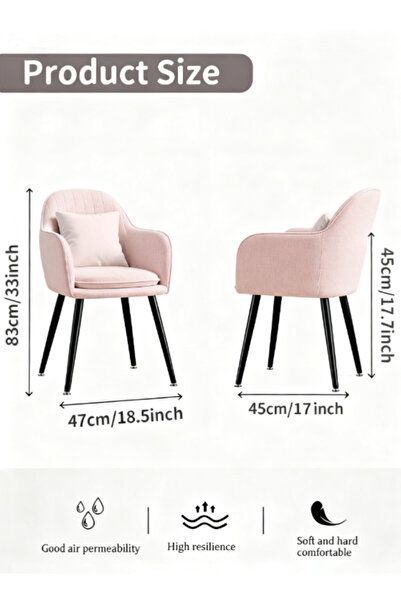 Generic Velvet Accent Chair Armchair Home Office Chair Dining Chair Desk Chair Makeup Chair with Pillow