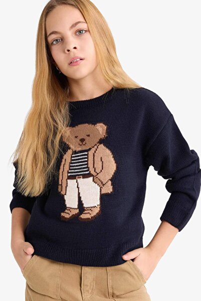 DeFacto Дівчачий велосипедний светр з принтом ведмедя G3068A825AU