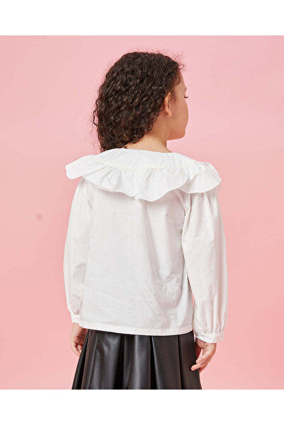 REDTAG Girls White Poplin Blouse