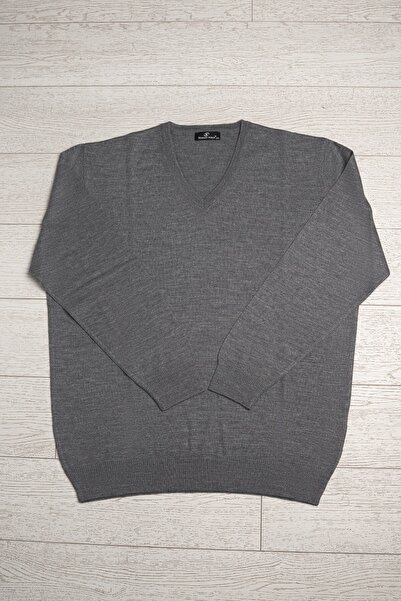 Woolen World V-Neck Oversize (Large Size) Wool Knitwear Sweater