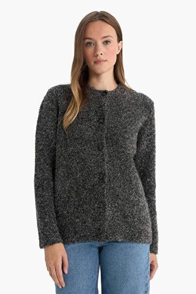 DeFacto Πλεκτό πουλόβερ με κουμπιά και λαιμόκοψη F1103AX25AU
