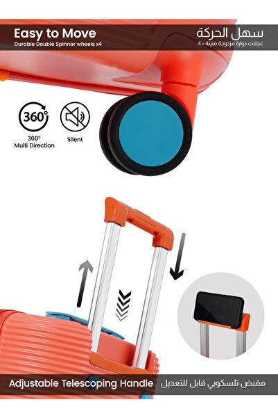 PARAJOHN Quatrix 8-Wheel PC Hardshell Spinner Trolley Suitcase