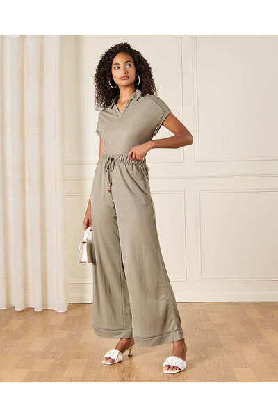 REDTAG Women Green Embellished Polo T-Shirt