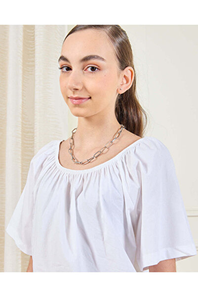 REDTAG Senior Girls White Plain Top