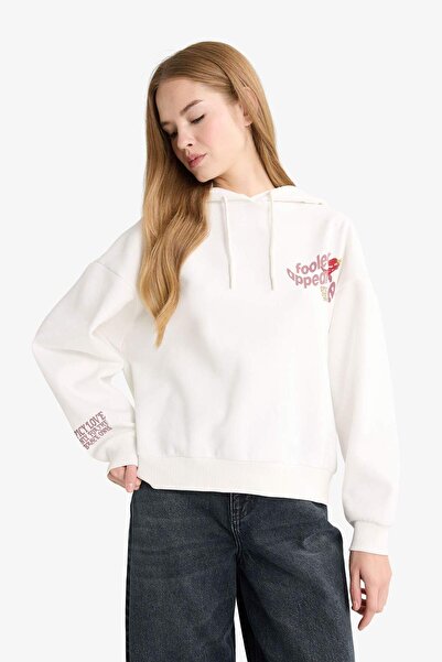 DeFacto Оверсайз широкий крій з капюшоном і принтом на спині Світшот G3878AX25WN