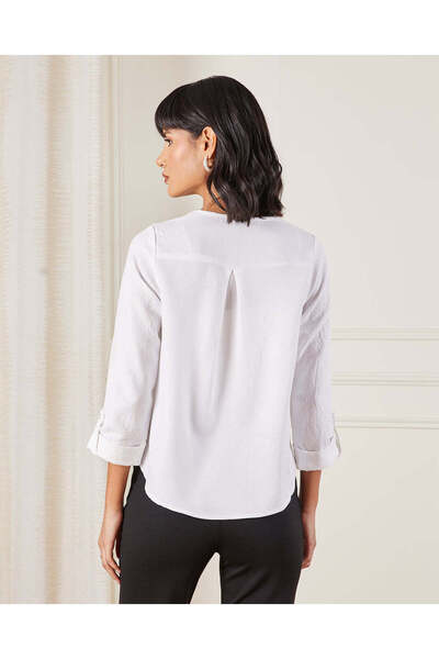 REDTAG Women White Plain Blouse