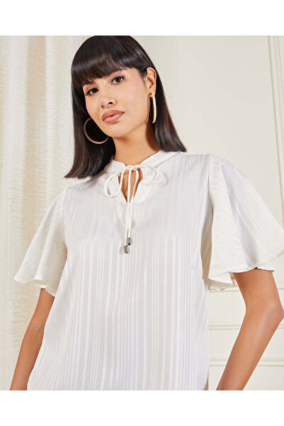REDTAG Women White Striped Blouse