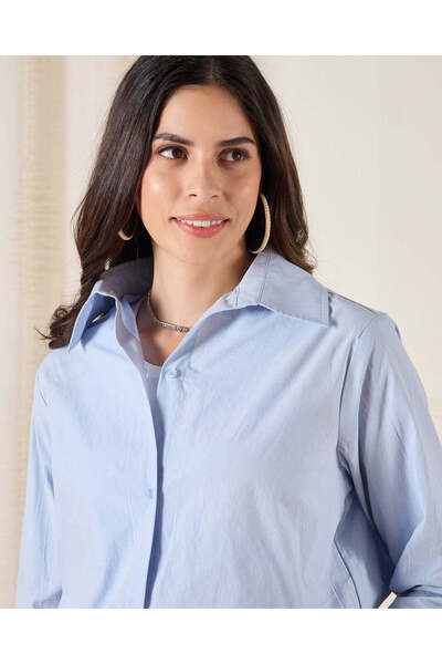 REDTAG Women Blue Twofer Shirt Blouse