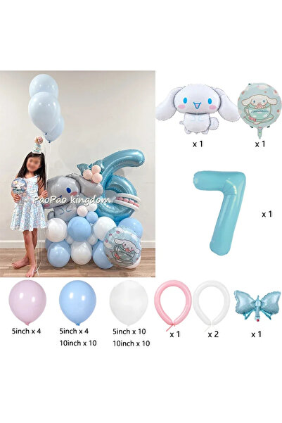 Miniso 1pack A 7 1 Set Cinnamoroll Foil Balloons for Birthday Party Decorations Baby Shower Kids Birthday