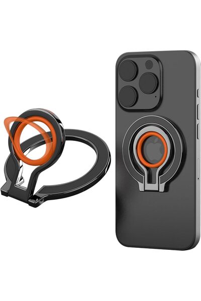 MUMO حامل هاتف مغناطيسي، حامل هاتف حلقي قابل للتعديل مع حلقة إصبع من السيليكون