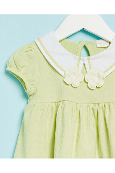 REDTAG Infant Girls Mint Plain Collared Blouse