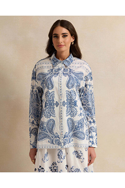 REDTAG Women White Printed Shirt