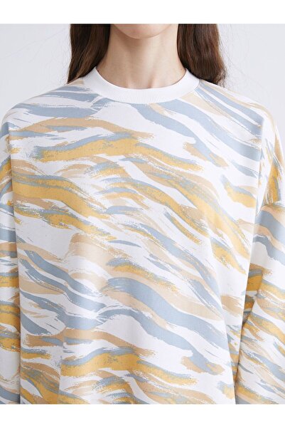 LC Waikiki Lcw Modest Plus Size Patterned Women's Sweatshirt Tunic