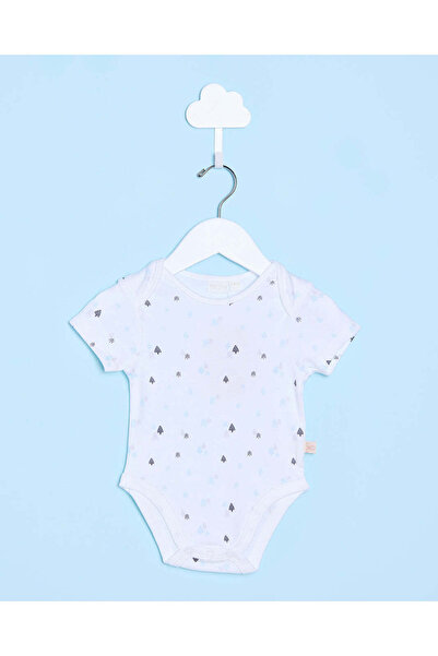 REDTAG Baby White Print Bodysuit