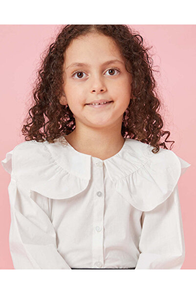 REDTAG Girls White Poplin Blouse