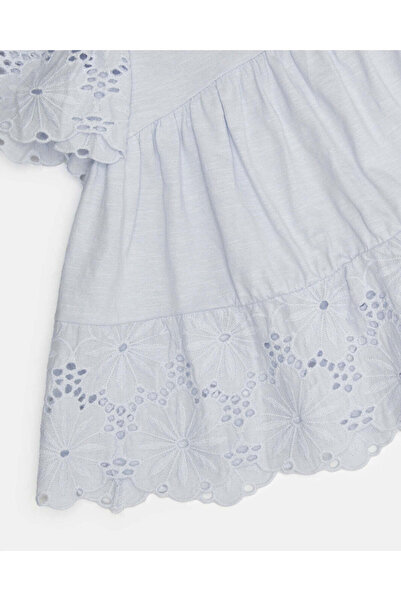 REDTAG Infant Girls Blue Embellished Blouse