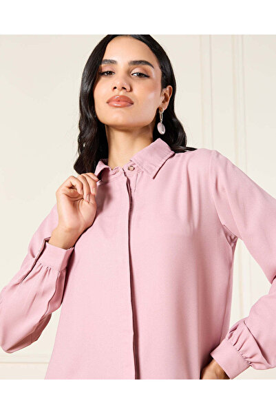 REDTAG Women Mauve Detailed Shirt