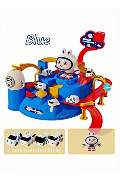 Generic Space Adventure Kids Race Track Toy: 2 Cars 1 Astronaut Model & Taxiway For Toddlers Boys Girls