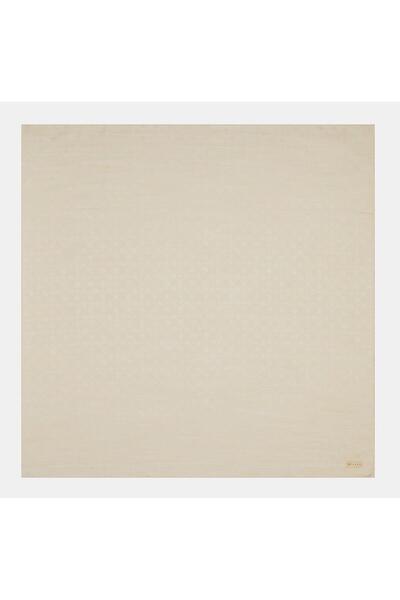 Vakko Μονόγραμμα Βαμβακερό Μεταξωτό Φουλάρι 40829-Ecru