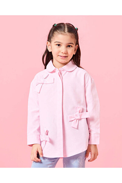 REDTAG بلوزة وردية مزينة بأزرار أمامية للبنات