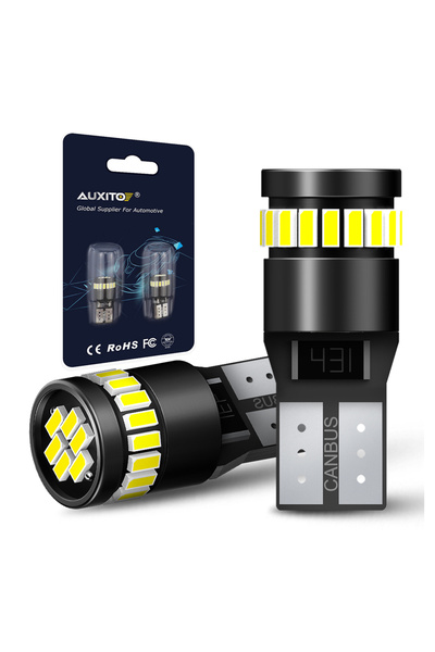 AUXITO Set de 2 becuri LED T10 W5W, 6000K, alb rece, CANbus, 12V
