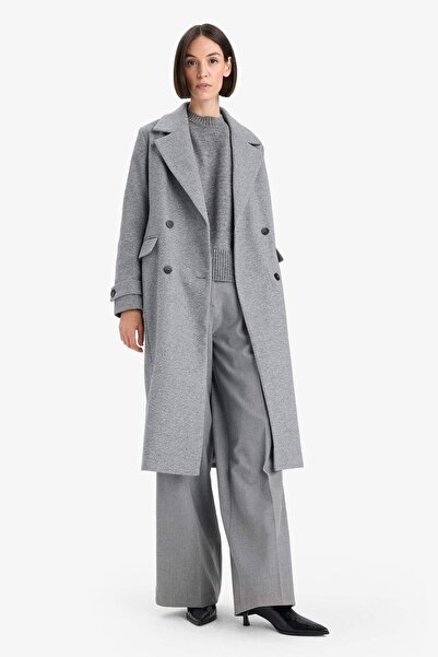 DeFacto Regular Fit Düğmeli Kaşe Uzun Kaban F1215AX25WN