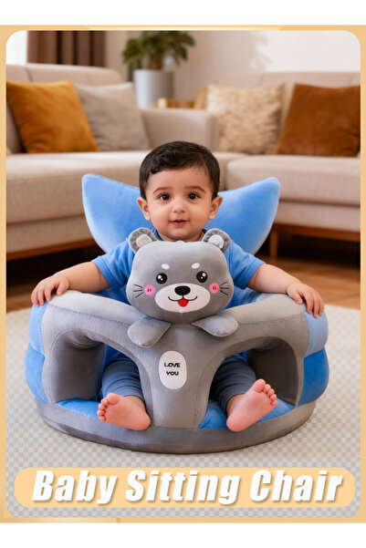 Generic Baby Sitting Chair Infant Support Sofa Breathable Crystal Fabric Anti-slip Thickened Base