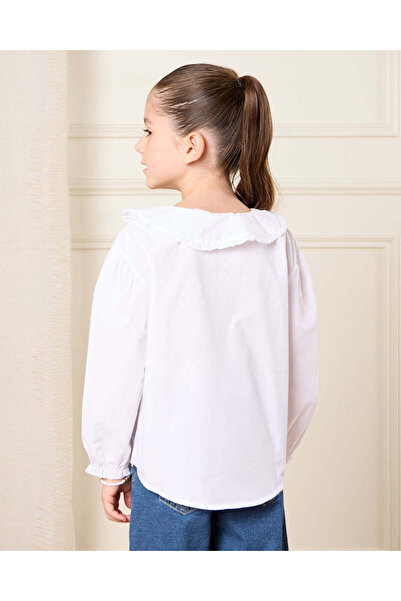 REDTAG Girls White Plain Shirt Blouse