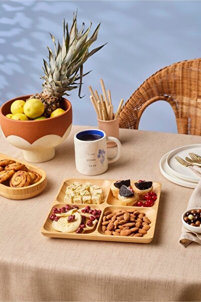 Karaca Bamboo Nora 4-Compartment Square Presentation Tray