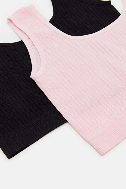 REDTAG Senior Girls Pink And Black Bra (Pack of 2)