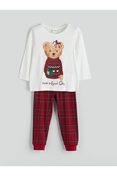 LC Waikiki Lcw Kids Bear Teddy Printed Girls Pajama Set